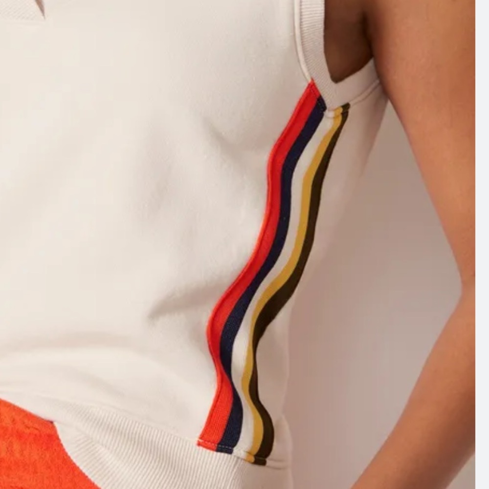 Evereve Cream Sleeveless Top with Multicolor Stripes - Picture 4 of 8